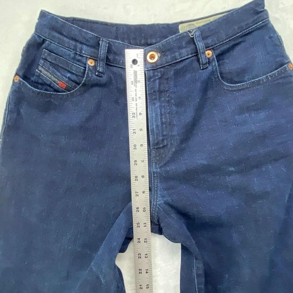 Ladies DIESEL NICLAH Blue High Waist Regular Straight dark Y2k‎ Jeans Sz 28x27